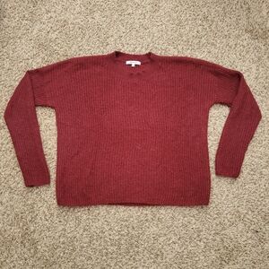 Madewell Ribbed Crewneck Sweater Cabernet Red Alpaca Size Small